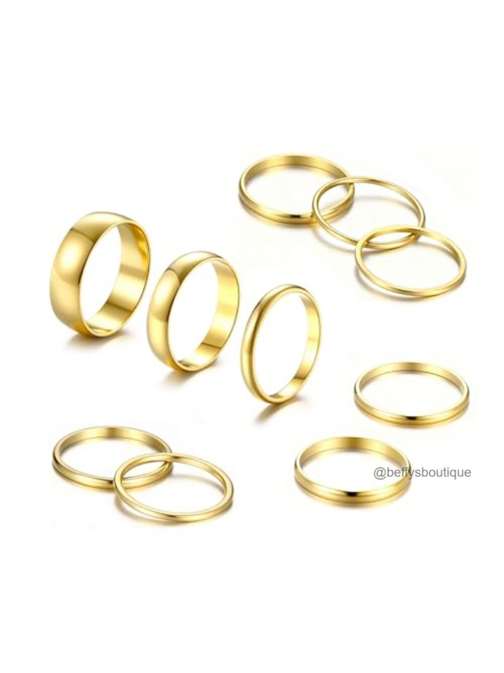 Stainless Steel Rings Set Non Tarnish Stacking Rings for Women